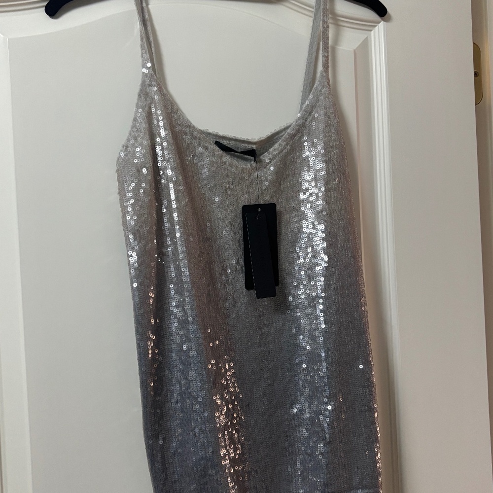 Donna Karan Grey Sparkle Cashmere Camisole